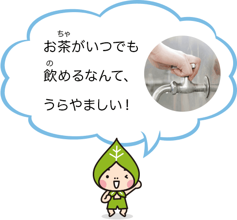 お茶がいつでも飲めるなんて、うらやましい!